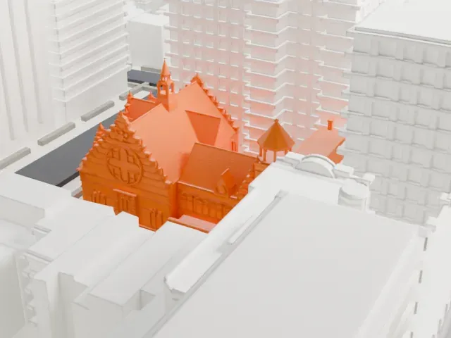 West End Collegiate Church model, South view
