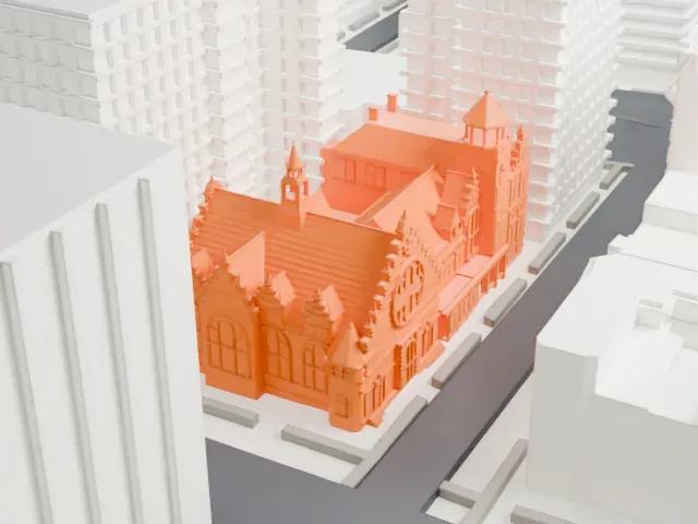 West End Collegiate Church model, West view