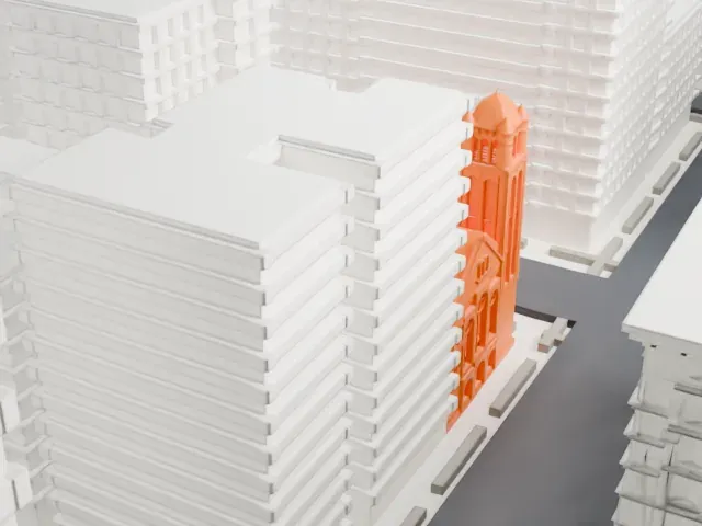 West-Park Presbyterian Church model, North view