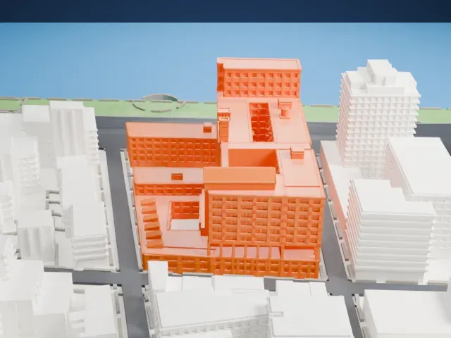 Westbeth Artists Community model, East view