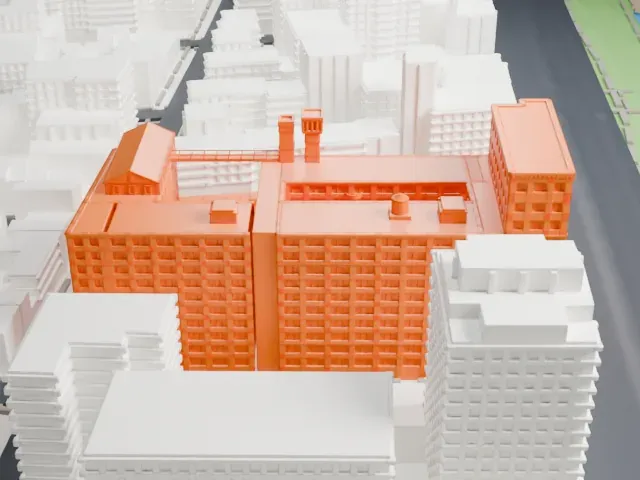 Westbeth Artists Community model, North view