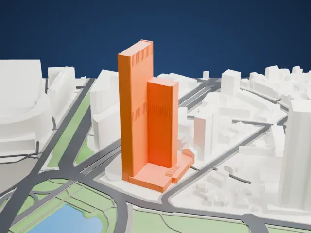 Westend Gate model, East view
