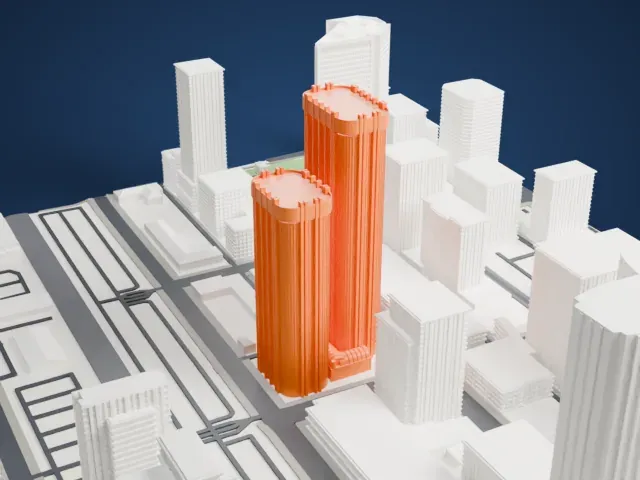 Western Canadian Place model, East view