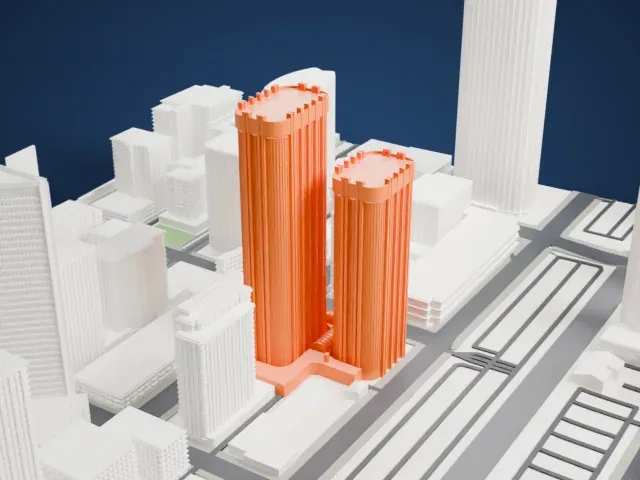Western Canadian Place model, West view