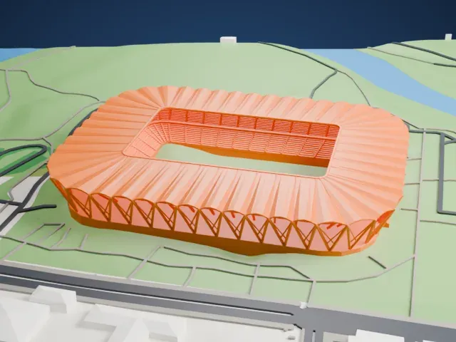 Western Sydney Stadium model, East view