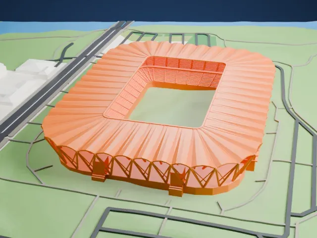 Western Sydney Stadium model, North view