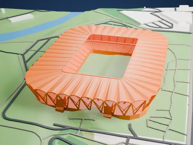 Western Sydney Stadium model, South view