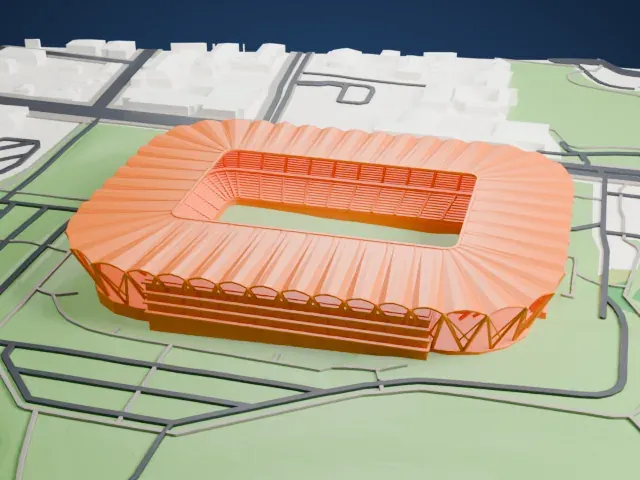 Western Sydney Stadium model, West view