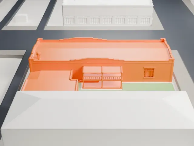 Western Wholesale Drug Co. Warehouse model, East view