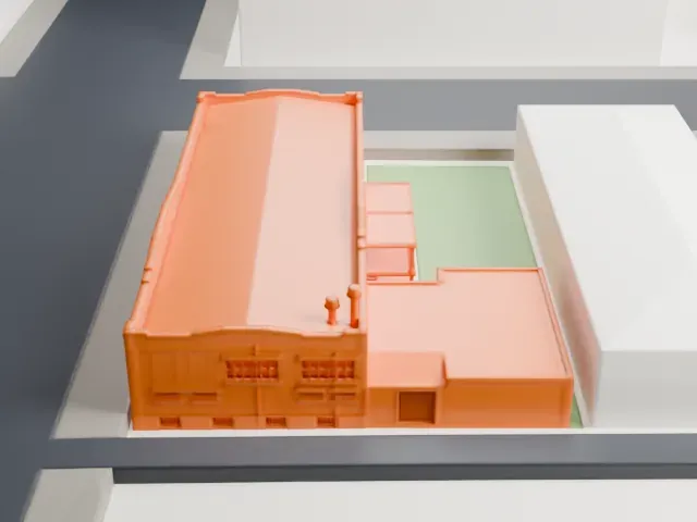 Western Wholesale Drug Co. Warehouse model, South view