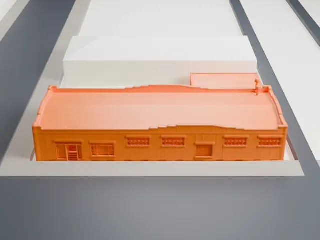 Western Wholesale Drug Co. Warehouse model, West view