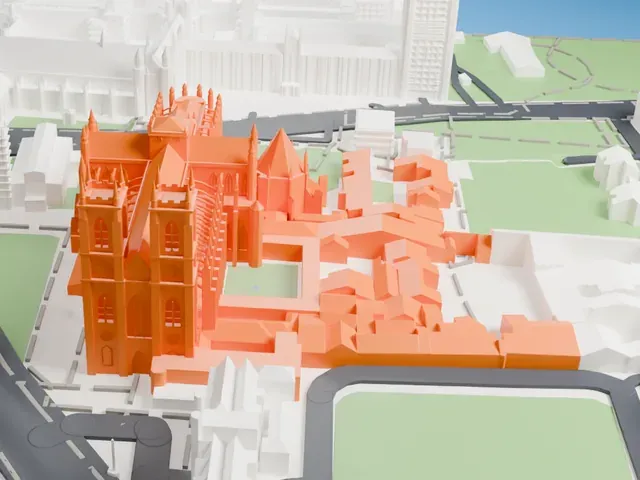 Westminster Abbey model, West view