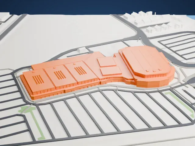 WFCU Centre model, East view