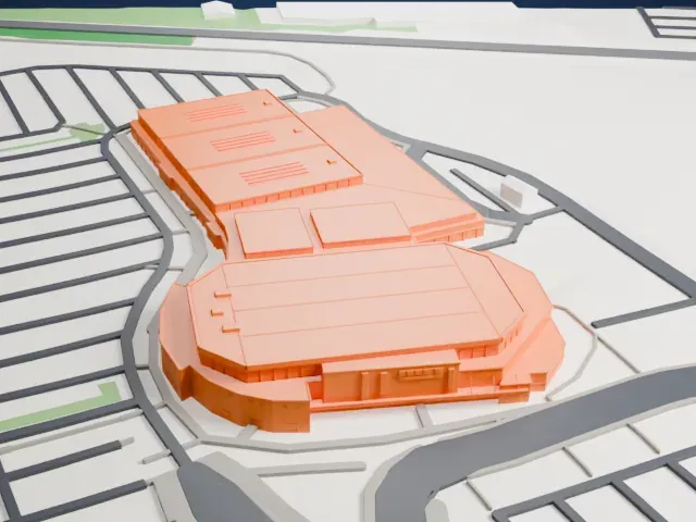 WFCU Centre model, North view