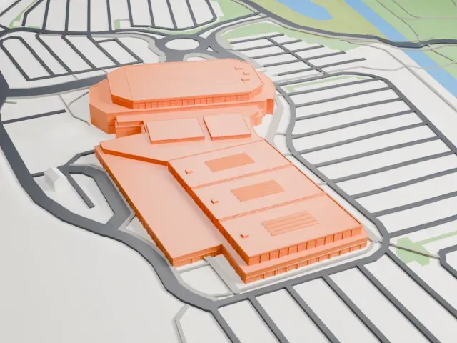 WFCU Centre model, South view