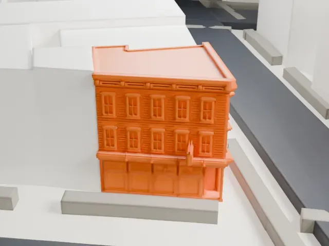 White Horse Tavern model, East view