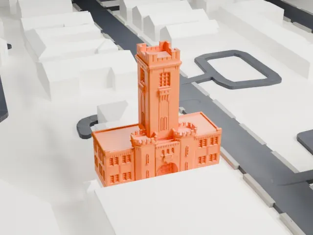 White Plains Armory model, East view