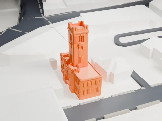 White Plains Armory model, North view