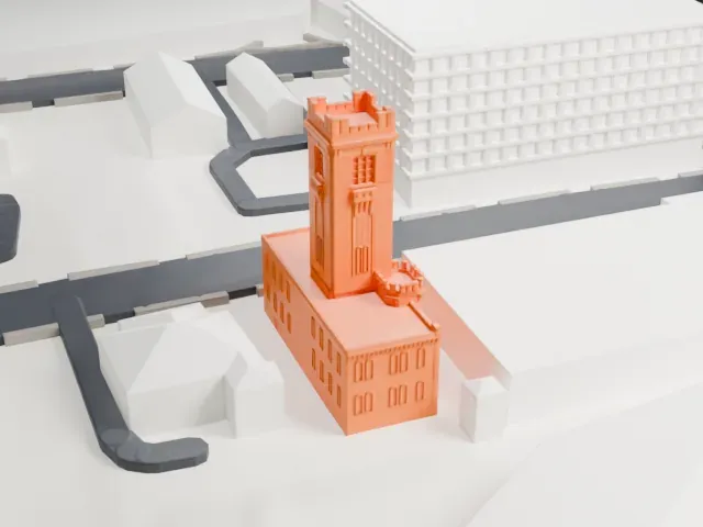 White Plains Armory model, South view