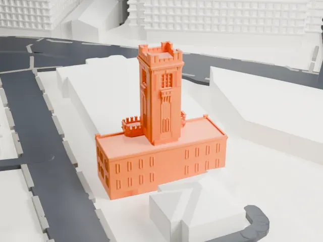 White Plains Armory model, West view
