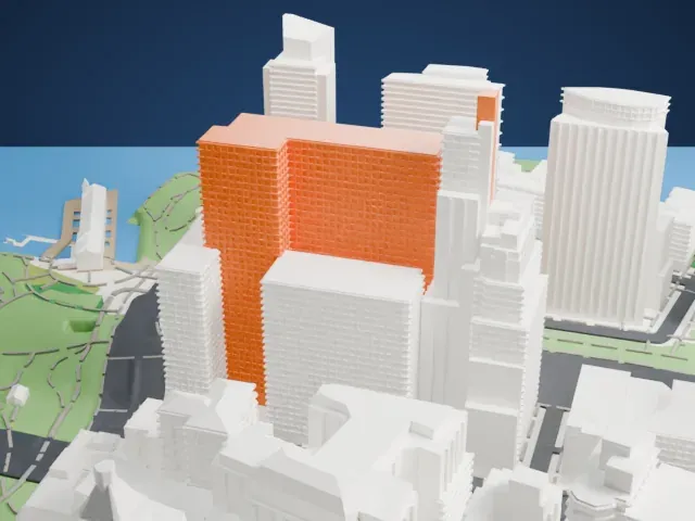 Whitehall Building Annex model, East view