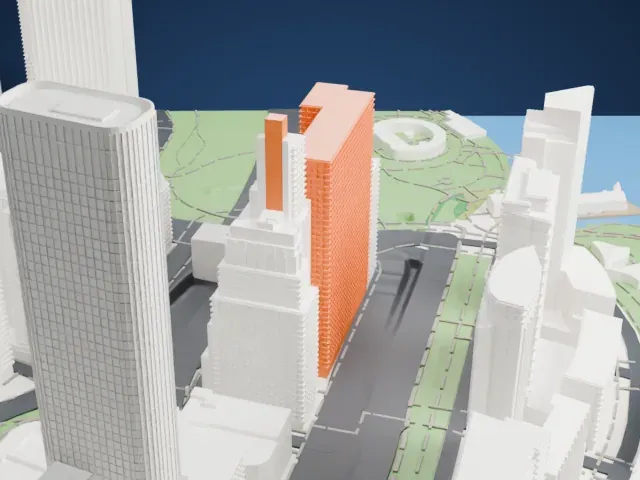 Whitehall Building Annex model, North view