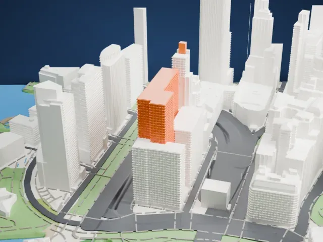 Whitehall Building Annex model, South view