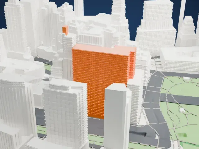 Whitehall Building Annex model, West view