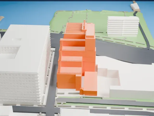 Whitney Museum of American Art model, East view