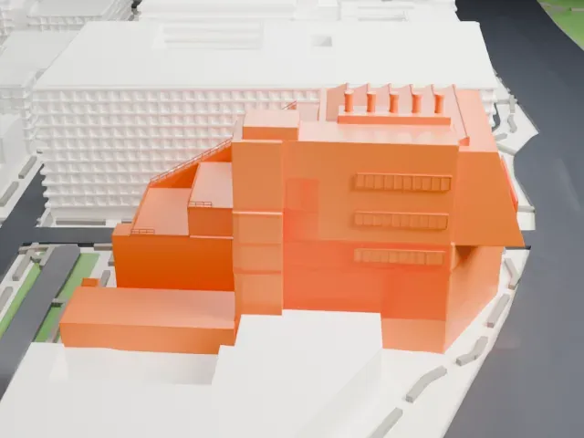 Whitney Museum of American Art model, North view