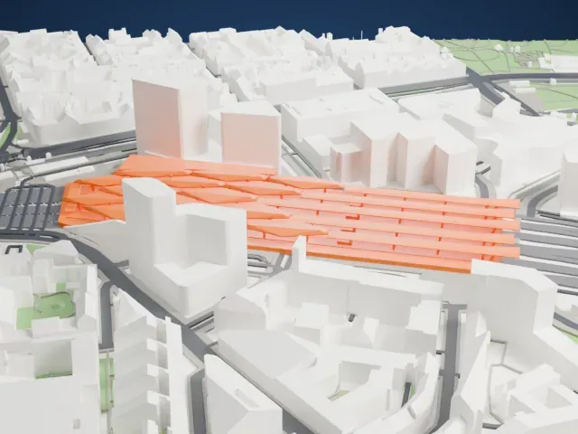 Wien Hauptbahnhof model, South view