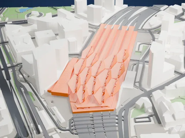 Wien Hauptbahnhof model, West view