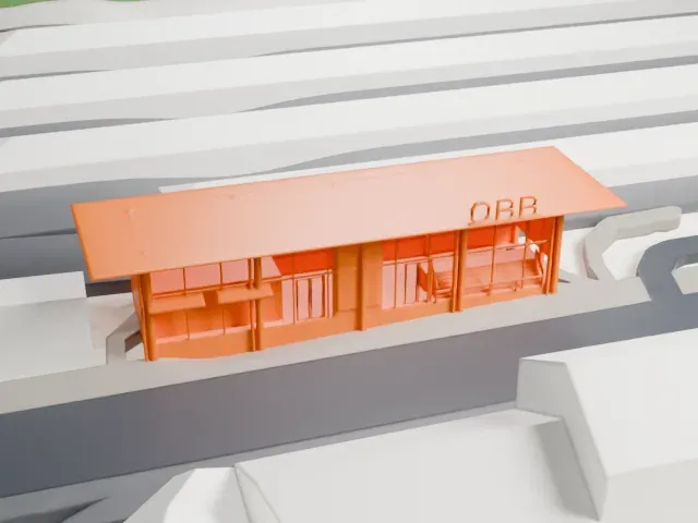 Wien Meidling railway station model, North view