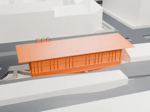 Wien Meidling railway station model, South view