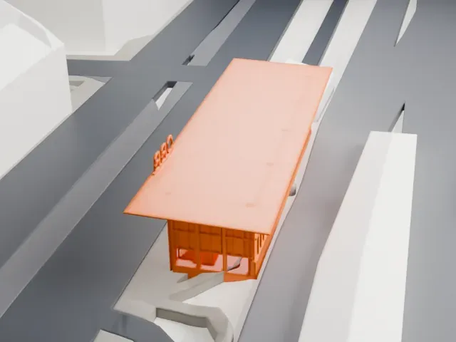 Wien Meidling railway station model, West view