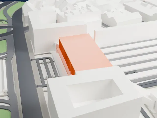 Wien Westbahnhof railway station model, North view