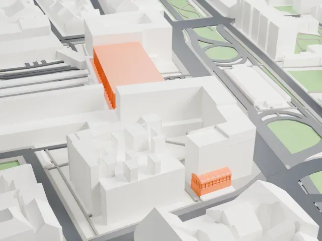 Wien Westbahnhof railway station model, South view