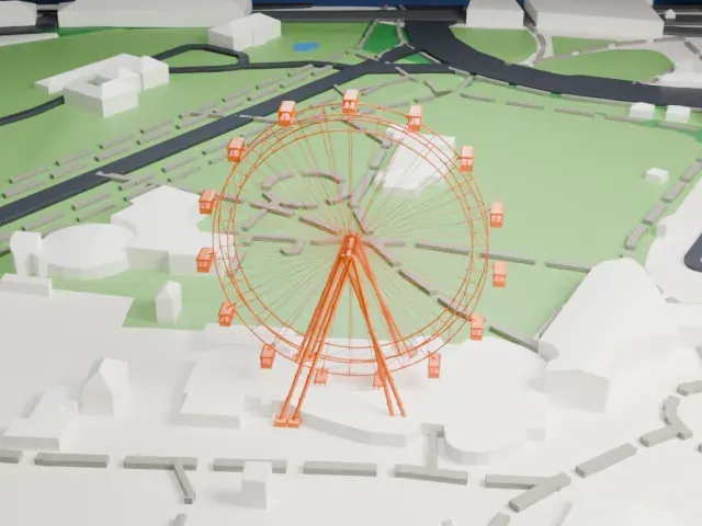 Wiener Riesenrad model, East view