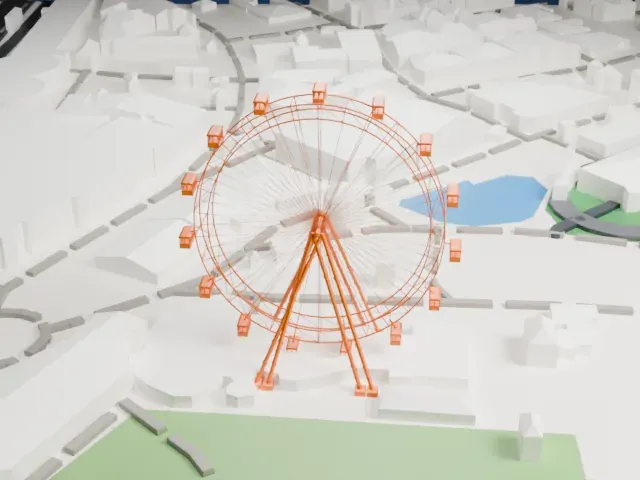 Wiener Riesenrad model, West view