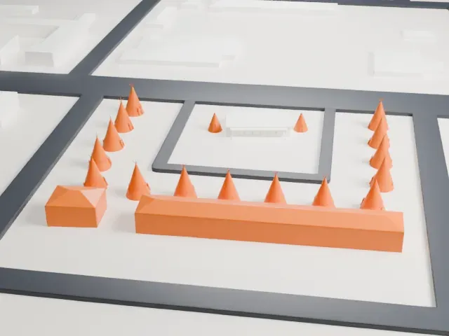 Wigwam Motel model, South view