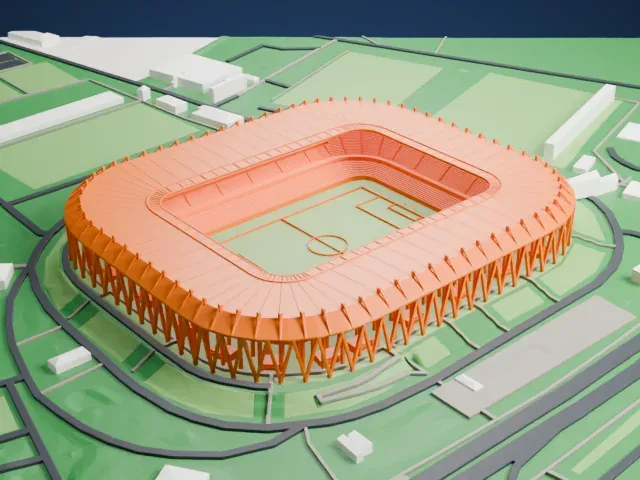 Wildparkstadion model, East view