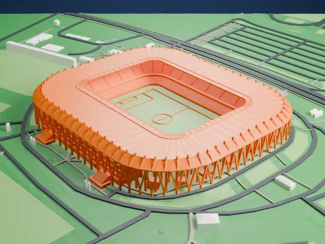 Wildparkstadion model, South view