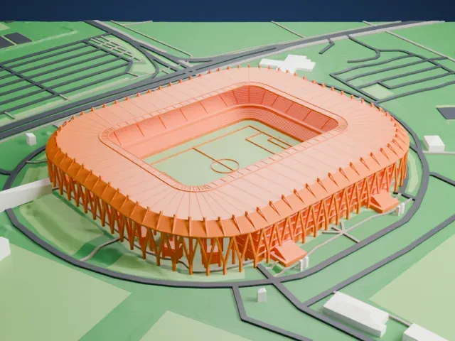 Wildparkstadion model, West view