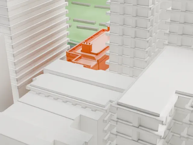 Willard D. Straight House model, East view