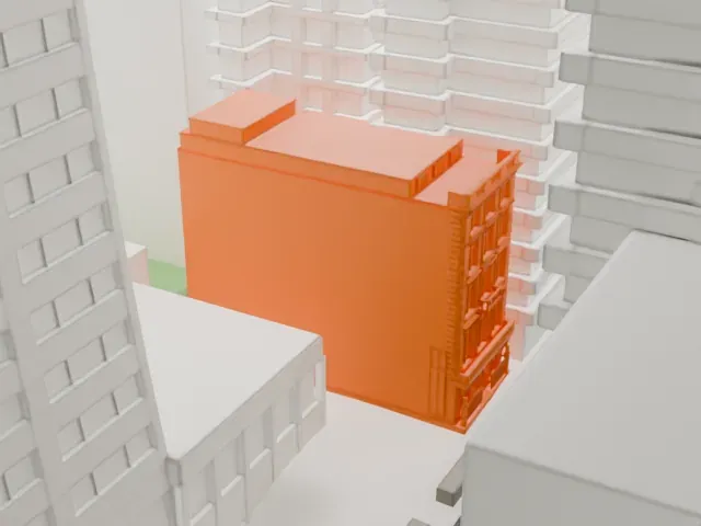 William H. Moore House model, East view