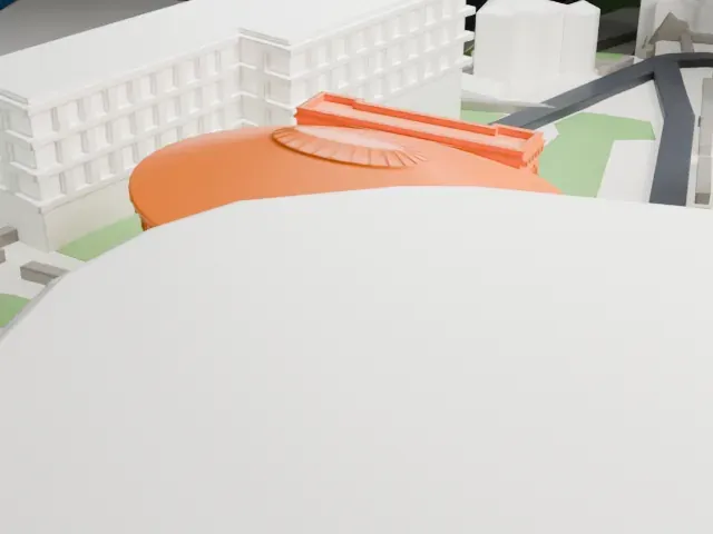William Hall Walker Gymnasium model, North view