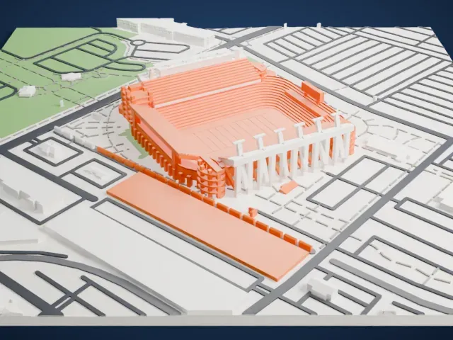 Williams-Brice Stadium model, East view