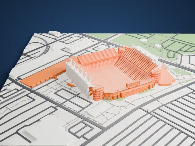 Williams-Brice Stadium model, North view