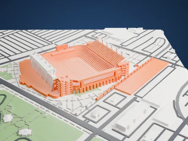 Williams-Brice Stadium model, South view