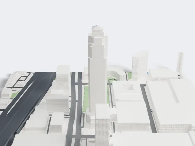 Williams Tower model, North view